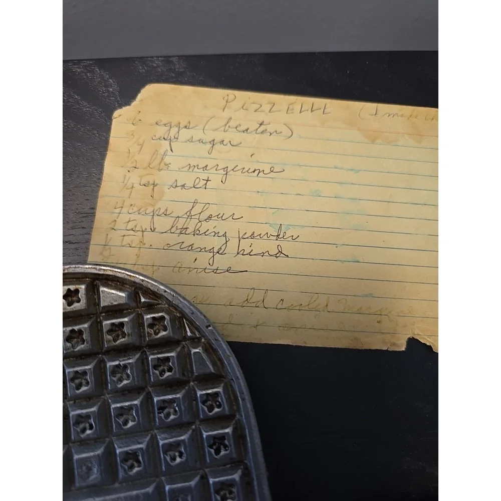 Vtg VITANTONIO PIZZELLE  MAKER # 1  Cleveland OH Hand Written Recipe Instruction